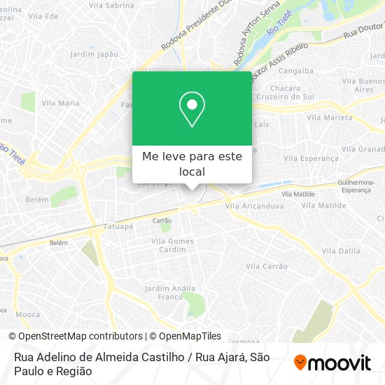 Rua Adelino de Almeida Castilho / Rua Ajará mapa