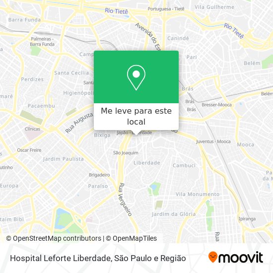 Hospital Leforte Liberdade mapa