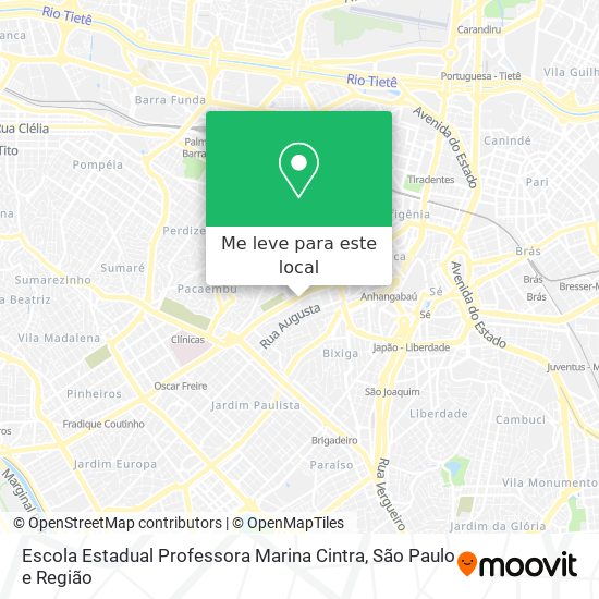 Escola Estadual Professora Marina Cintra mapa