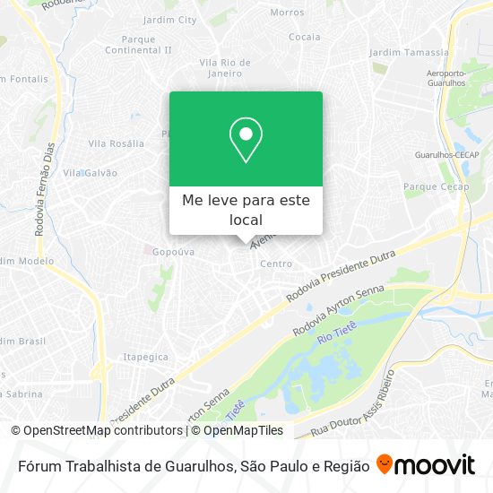 Fórum Trabalhista de Guarulhos mapa