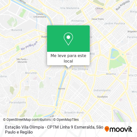 Estação Vila Olímpia - CPTM Linha 9 Esmeralda mapa