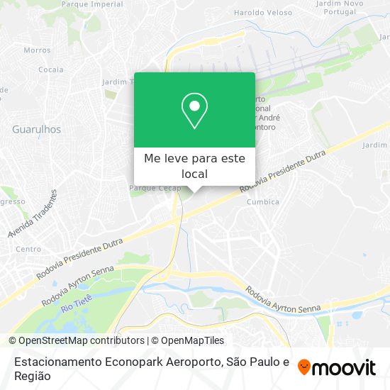 Estacionamento Econopark Aeroporto mapa