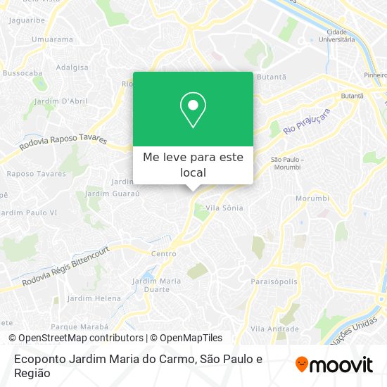 Ecoponto Jardim Maria do Carmo mapa