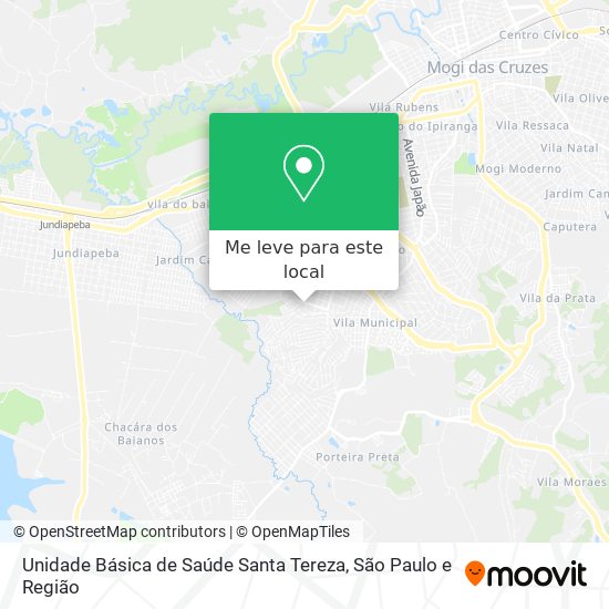 Unidade Básica de Saúde  Santa Tereza mapa