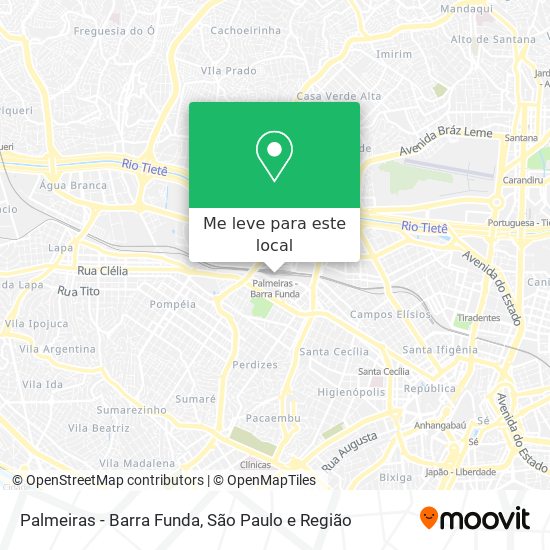 Palmeiras - Barra Funda mapa