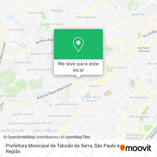 Prefeitura Municipal de Taboão da Serra mapa