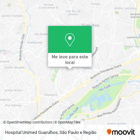 Hospital Unimed Guarulhos mapa