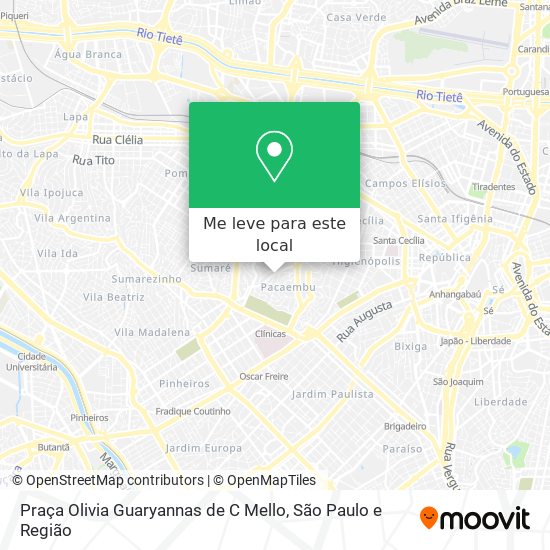 Praça Olivia Guaryannas de C Mello mapa