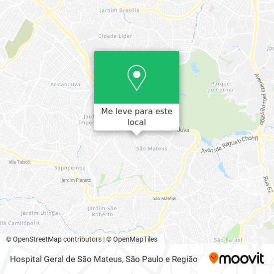 Hospital Geral de São Mateus mapa