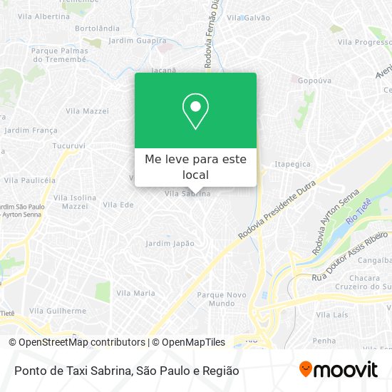 Ponto de Taxi Sabrina mapa