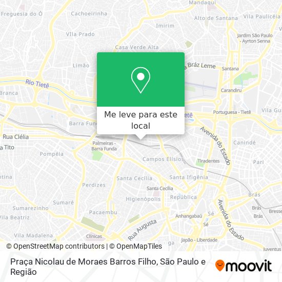 Praça Nicolau de Moraes Barros Filho mapa