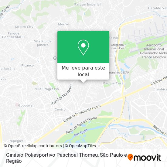 Ginásio Poliesportivo Paschoal Thomeu mapa