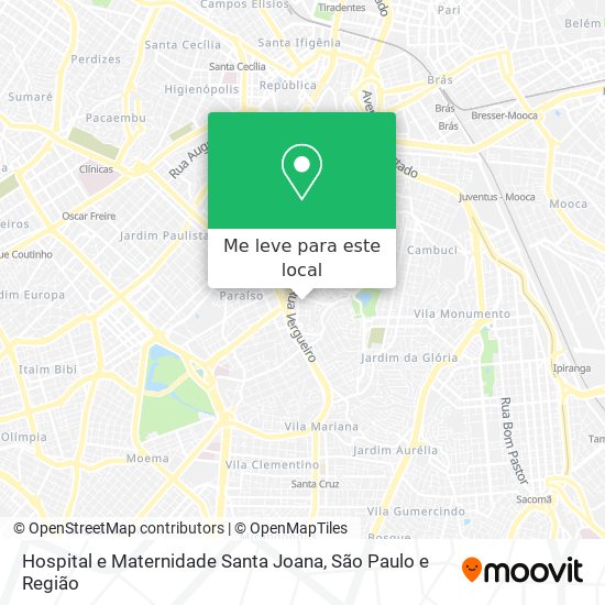 Hospital e Maternidade Santa Joana mapa