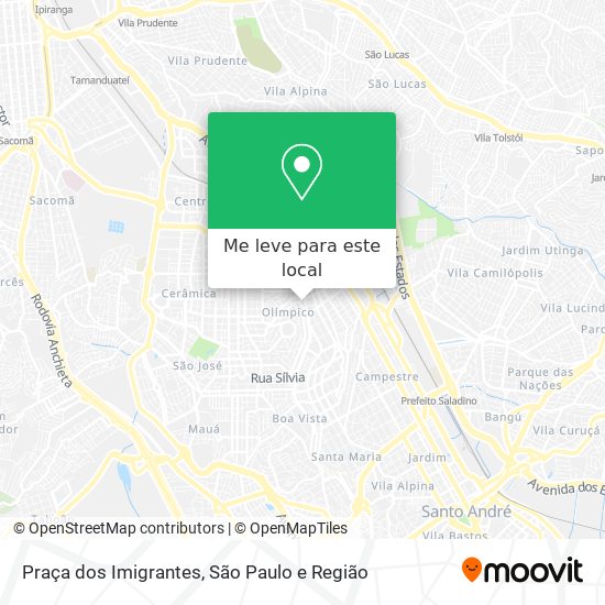 Praça dos Imigrantes mapa