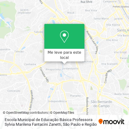 Escola Municipal de Educação Básica Professora Sylvia Marilena Fantacini Zanetti mapa