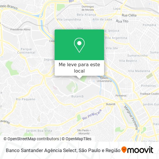 Banco Santander Agência Select mapa