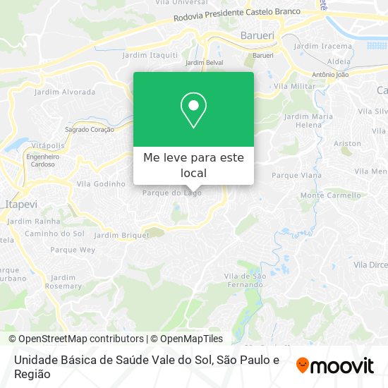 Unidade Básica de Saúde Vale do Sol mapa