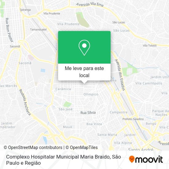 Complexo Hospitalar Municipal Maria Braido mapa