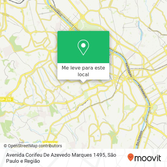 Avenida Corifeu De Azevedo Marques 1495 mapa