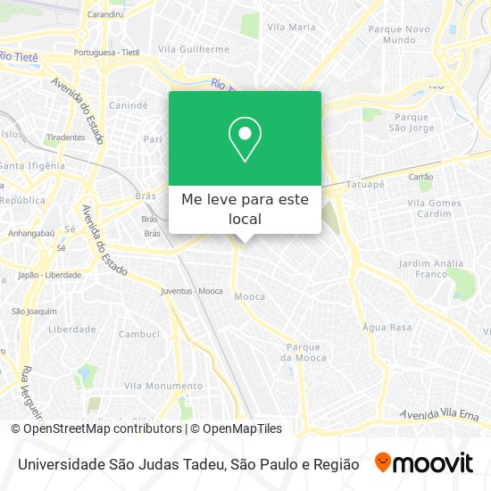 Universidade São Judas Tadeu mapa