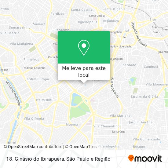 18. Ginásio do Ibirapuera mapa
