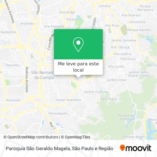 Paróquia São Geraldo Magela mapa