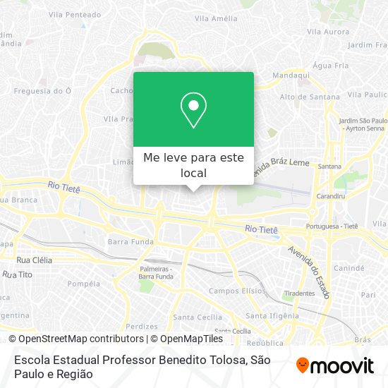 Escola Estadual Professor Benedito Tolosa mapa