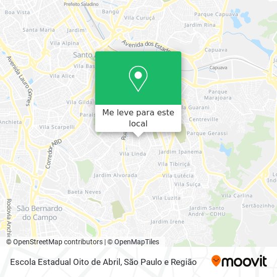 Escola Estadual Oito de Abril mapa