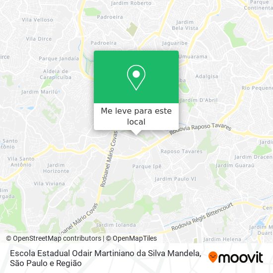 Escola Estadual Odair Martiniano da Silva Mandela mapa