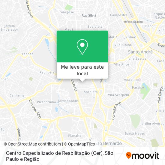 Centro Especializado de Reabilitação (Cer) mapa