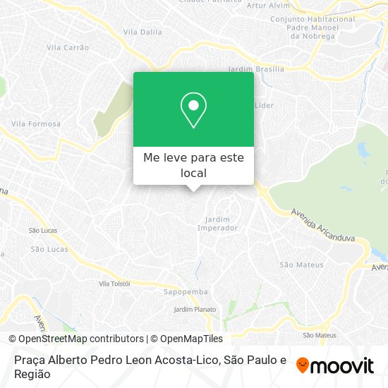 Praça Alberto Pedro Leon Acosta-Lico mapa