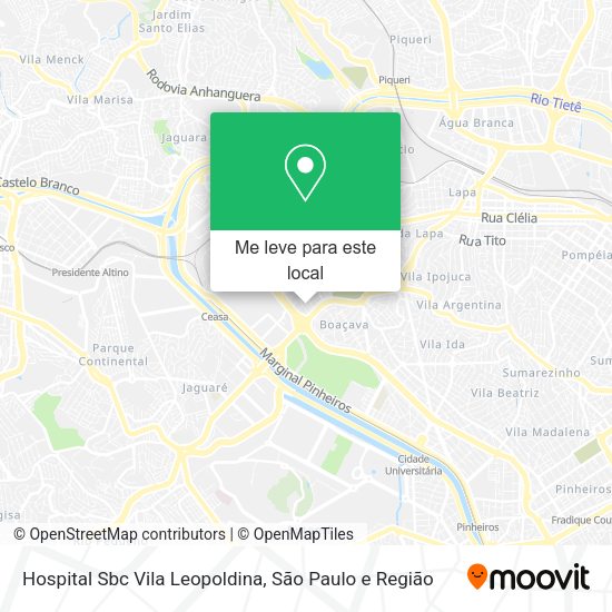 Hospital Sbc Vila Leopoldina mapa