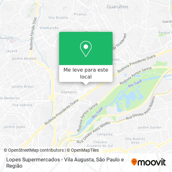 Lopes Supermercados - Vila Augusta mapa