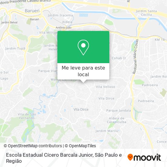 Escola Estadual Cícero Barcala Junior mapa