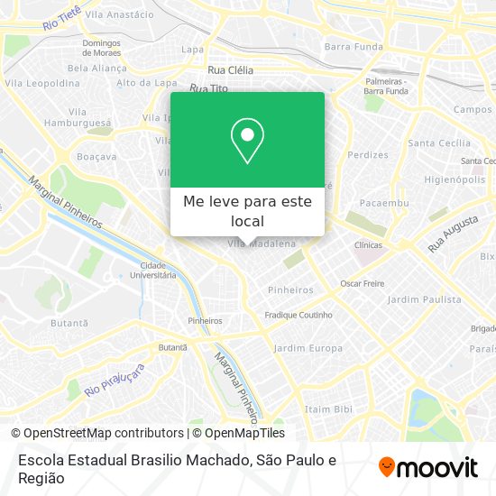 Escola Estadual Brasilio Machado mapa