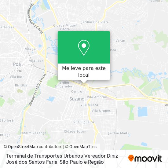 Terminal de Transportes Urbanos Vereador Diniz José dos Santos Faria mapa