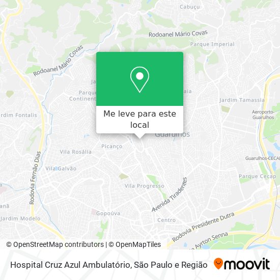 Hospital Cruz Azul Ambulatório mapa