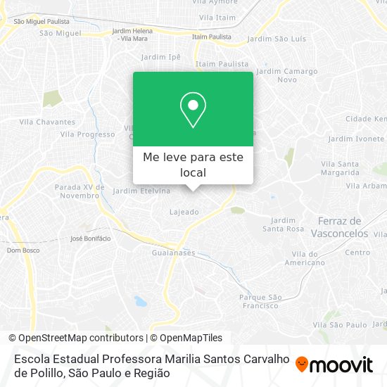 Escola Estadual Professora Marilia Santos Carvalho de Polillo mapa