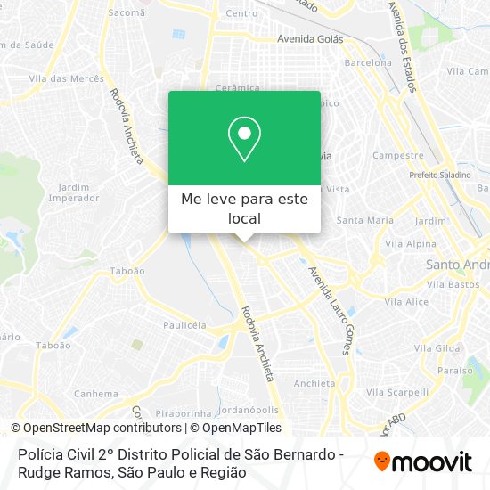 Polícia Civil 2º Distrito Policial de São Bernardo - Rudge Ramos mapa