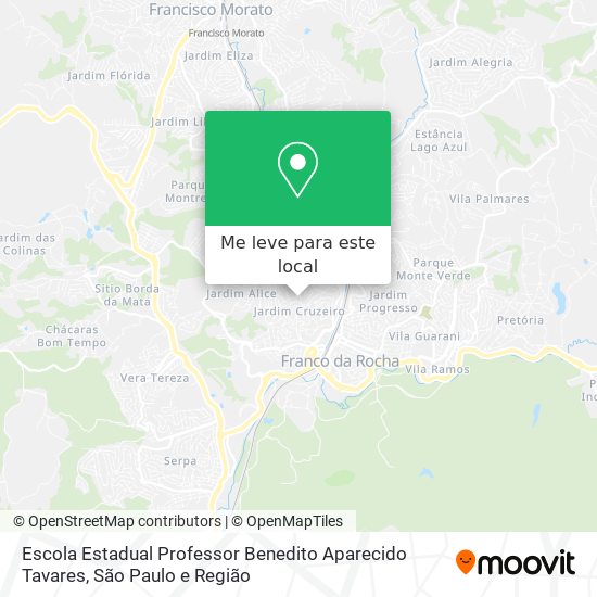 Escola Estadual Professor Benedito Aparecido Tavares mapa