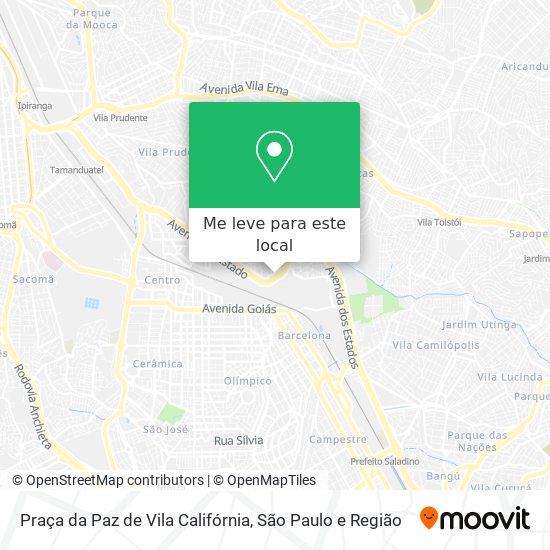 Praça da Paz de Vila Califórnia mapa