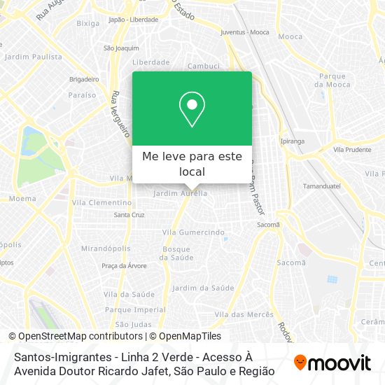 Santos-Imigrantes - Linha 2 Verde - Acesso À Avenida Doutor Ricardo Jafet mapa