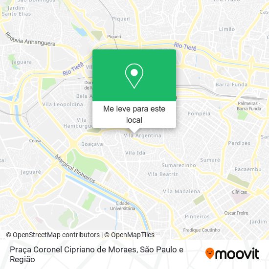 Praça Coronel Cipriano de Moraes mapa