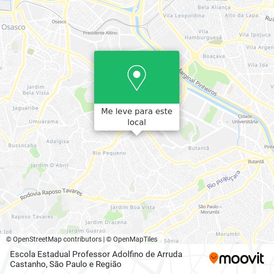 Escola Estadual Professor Adolfino de Arruda Castanho mapa