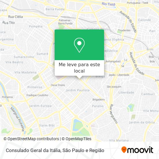 Consulado Geral da Itália mapa