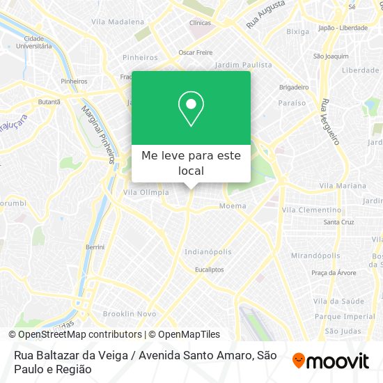 Rua Baltazar da Veiga / Avenida Santo Amaro mapa