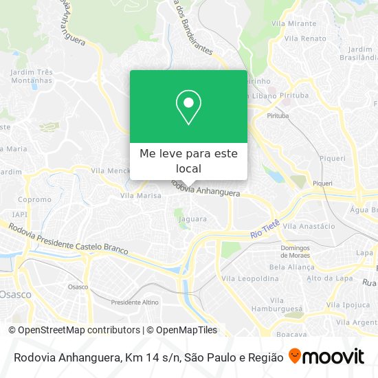 Rodovia Anhanguera, Km 14 s/n mapa