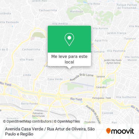 Avenida Casa Verde / Rua Artur de Oliveira mapa