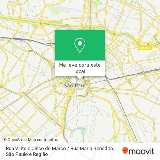Rua Vinte e Cinco de Março / Rua Maria Benedita mapa