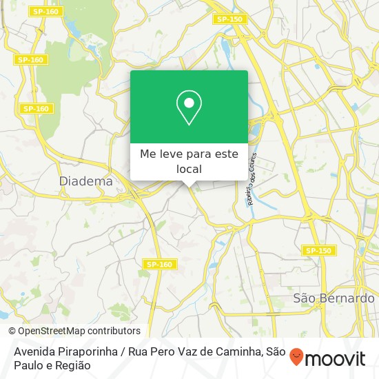 Avenida Piraporinha / Rua Pero Vaz de Caminha mapa